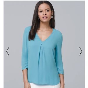 WHBM Single Pleat Blouse - Size 8